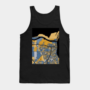 Corpus Christi Map Pattern in Blue & Gold Tank Top